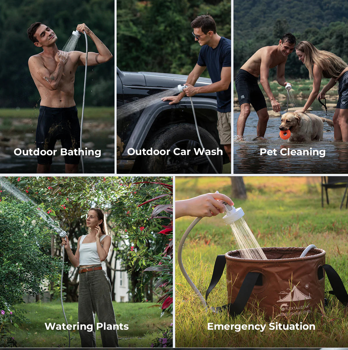 MAX SHOWER - Ultralight Rechargeable Instant Outdoor Shower with case