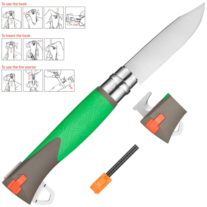 Opinel No.12 Explore Survival Knife Green